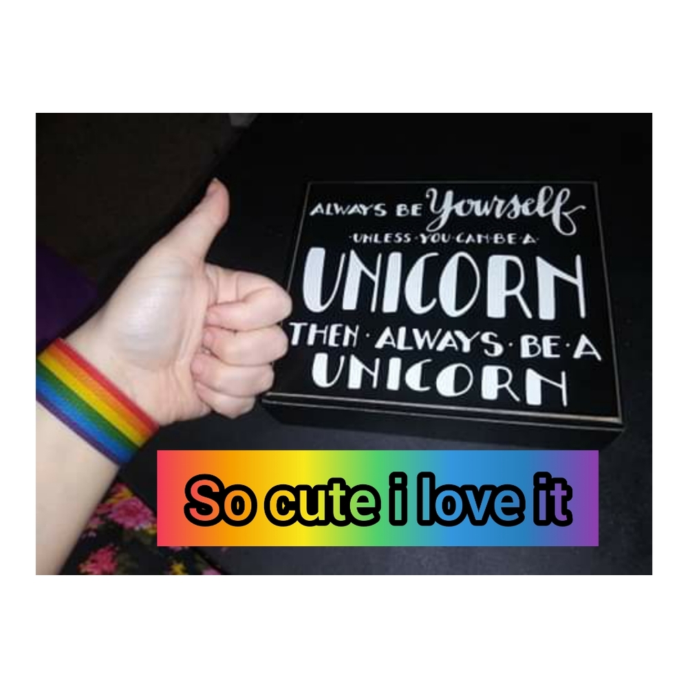 🌈😍THANK U!🦄Unicorn Quote on Wood Gift Idea